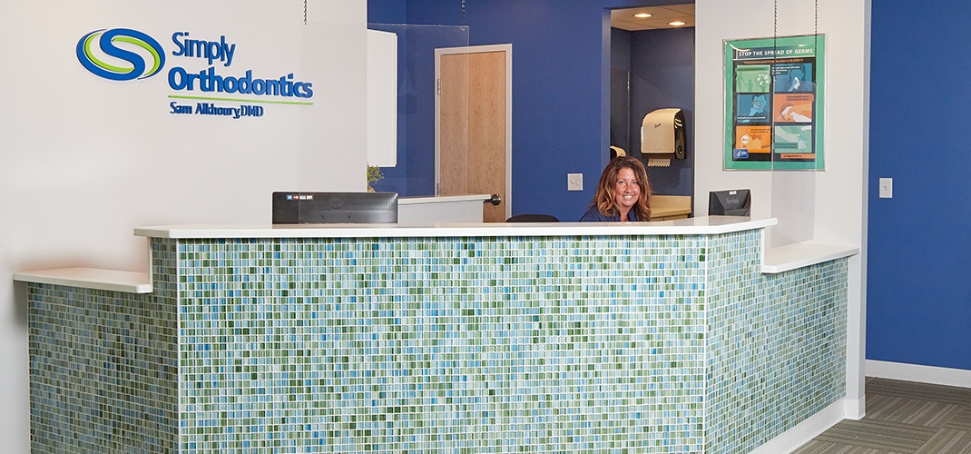 Orthodontic office reception desk