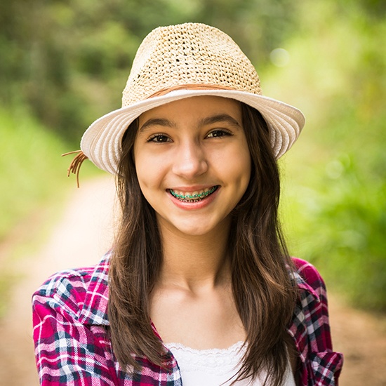 Young woman with dentofacial orthopedics