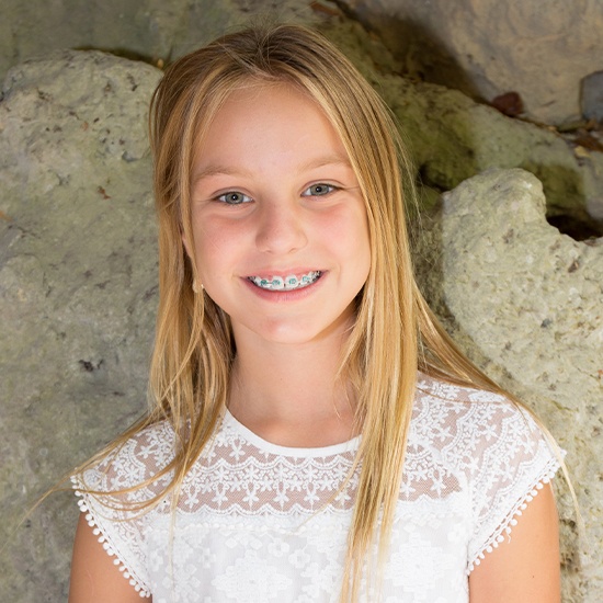 Young girl with pediatric orthodontics