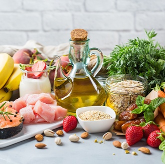 an assortment of healthy food