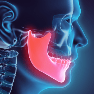 Animated jaw and skull bone used to plan dentofacial orthopedics